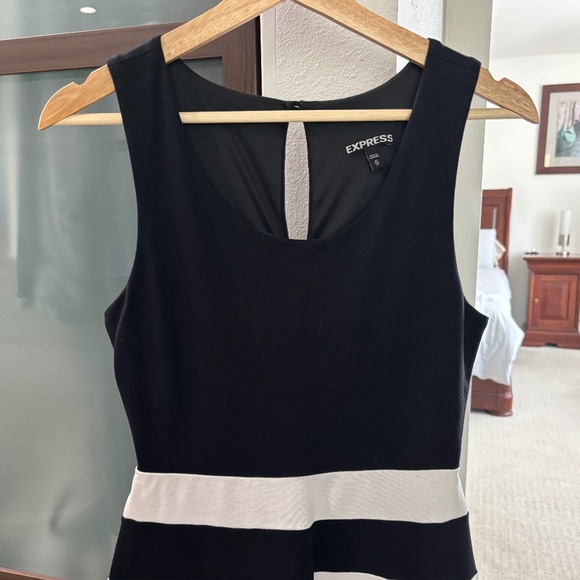 Express Fit & Flare Dress - Black & White XS - Picture 5 of 9